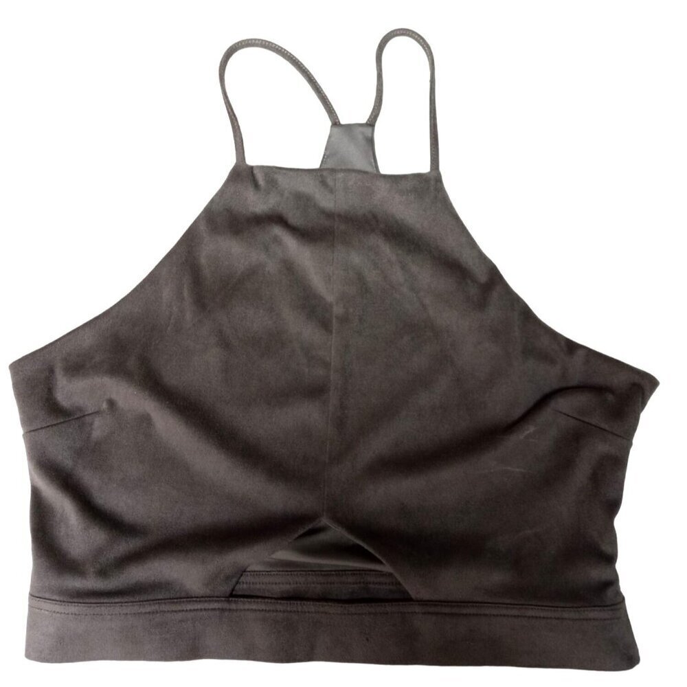 Kendall & Kylie Womens Faux Suede Tank Sexy Grey Size Medium